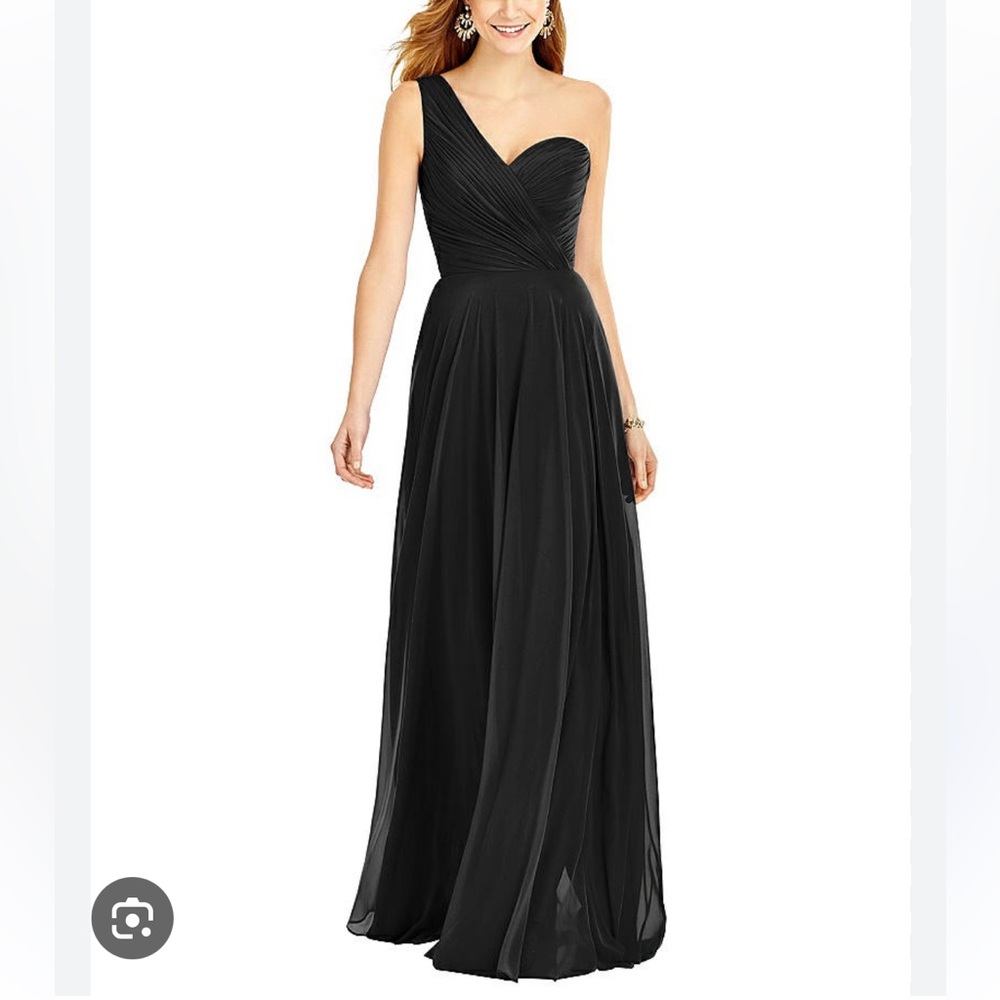 Thread Lux Chiffon Dani One Shoulder Maxi Dress Black Color Size 10 NWT